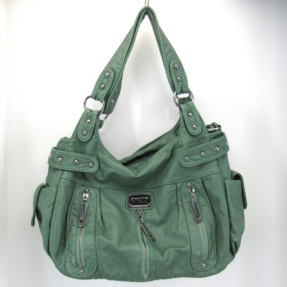 Scarleton Los Angeles Women's Faux Leather Mint Green Many Pockets Shoulder Bag - Picture 1 of 11